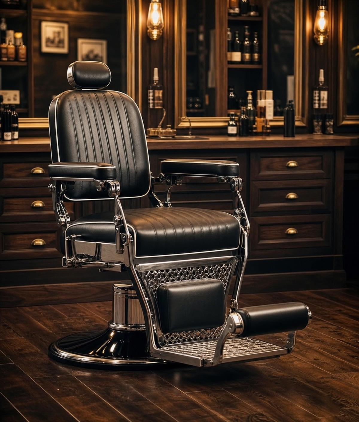 Klassischer Barbierstuhl im Herrensalon